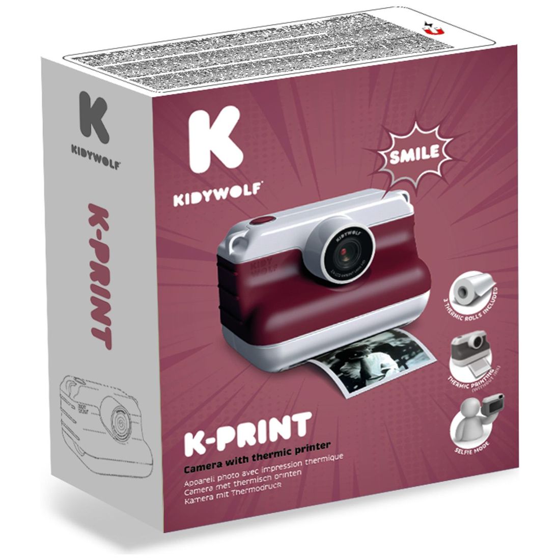 Appareil photo instantané K-PRINT bordeaux (Kidywolf) - Image 7