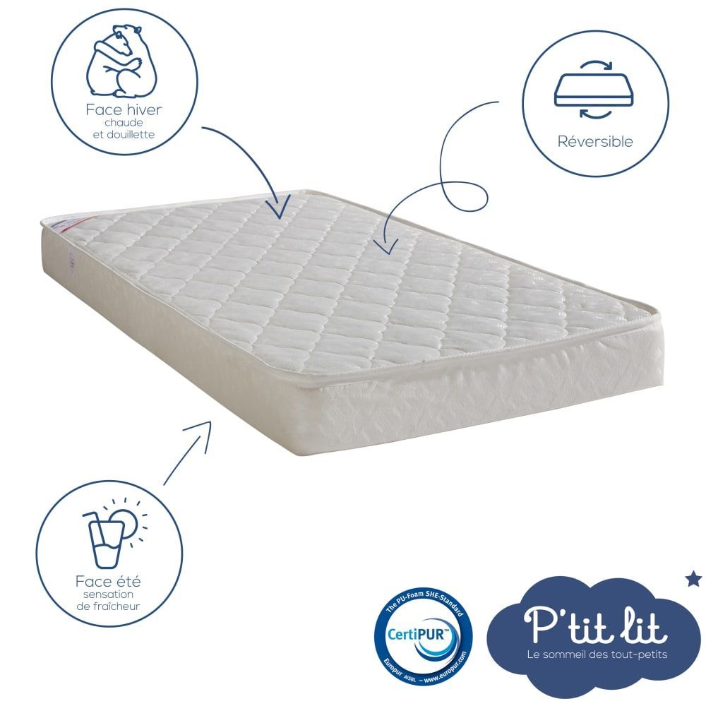 Matelas bébé réversible 70x140 (P'Tit Lit) - Image 2