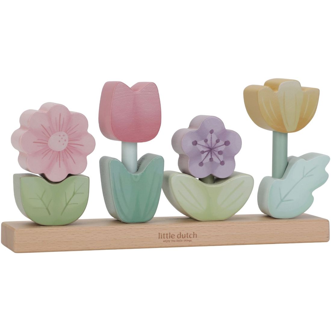 Puzzle fleurs à empiler en bois FSC Fairy Garden (Little Dutch) - Image 6