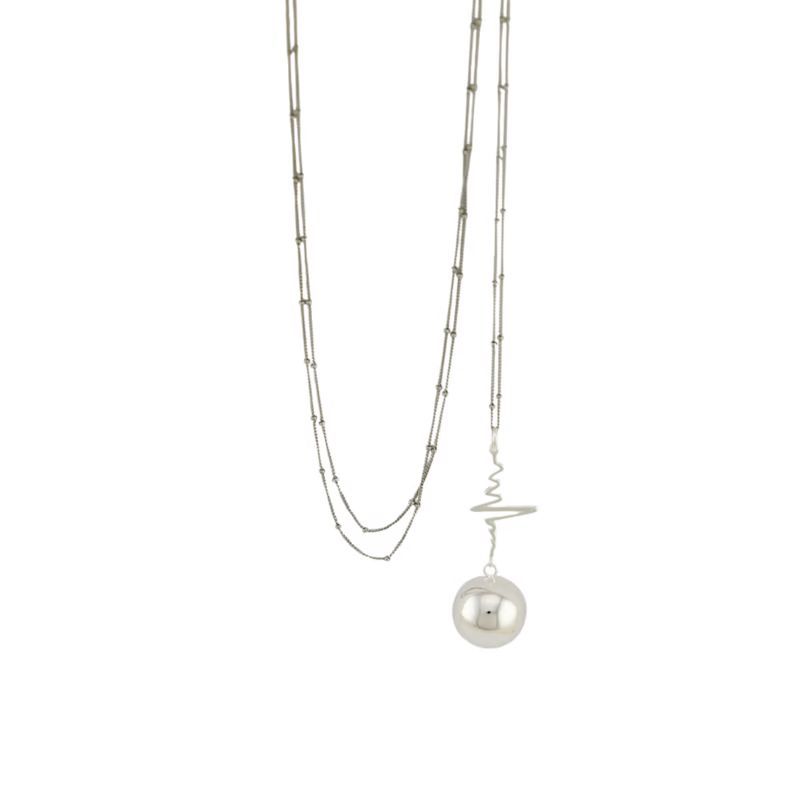 Bijou de grossesse bola avec chaîne - spirales argent (Babireva) - Image 2