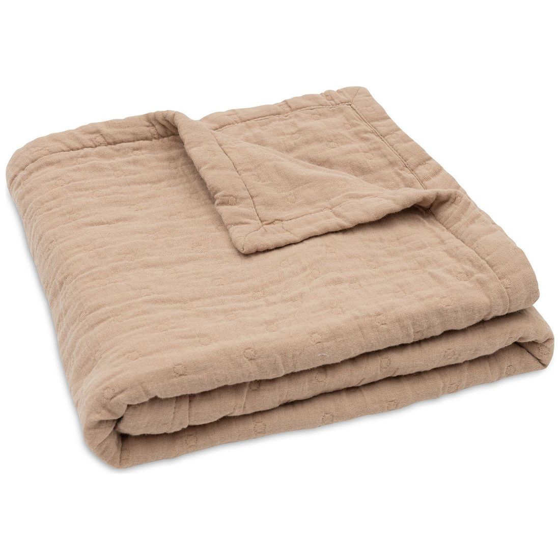 Couverture en gaze de coton Jacquard Biscuit (75 x 100 cm) (Jollein) - Couverture