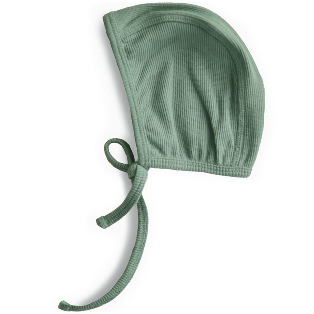 Bonnet de naissance à nouer Roman Green (Mushie) - Image 1