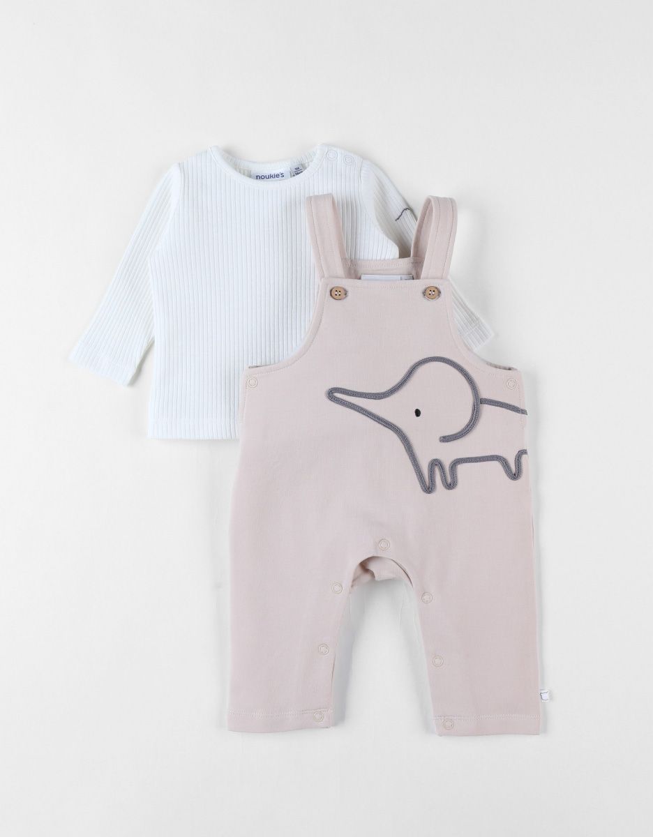 Ensemble salopette + t-shirt, éléphant (Noukie's) - Image 1