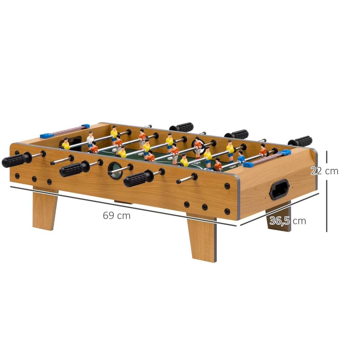 Table Baby-foot Enfant 2 Ballons 18 Joueurs Marron (Homcom) - Image 2