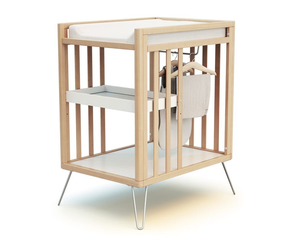 Table à langer 2 étagères en bois acier (Jurababy) - Couverture
