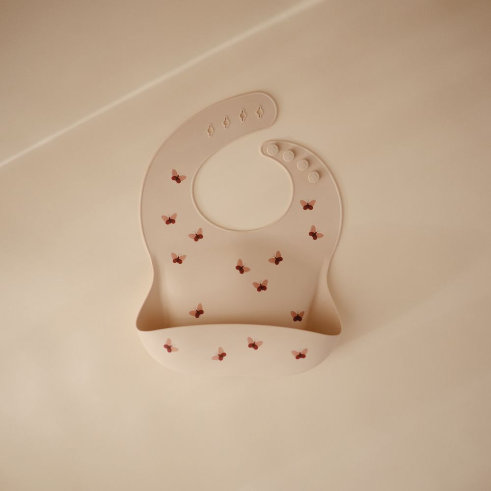 Bavoir à poche en silicone Butterflies (Mushie) - Image 4