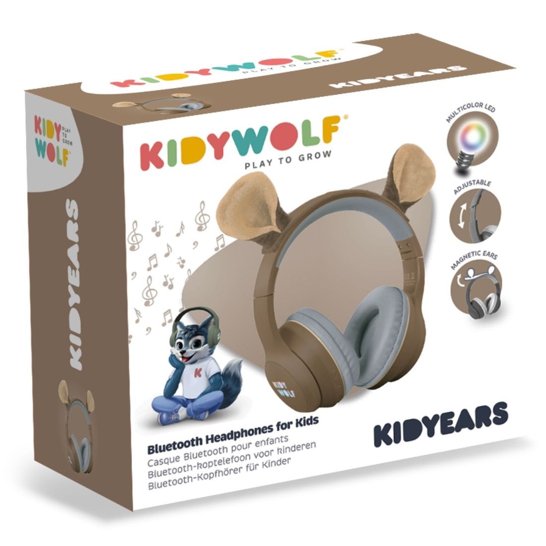 Casque audio Bluetooth enfant KIDYEARS Ours à oreilles aimantées (Kidywolf) - Image 6