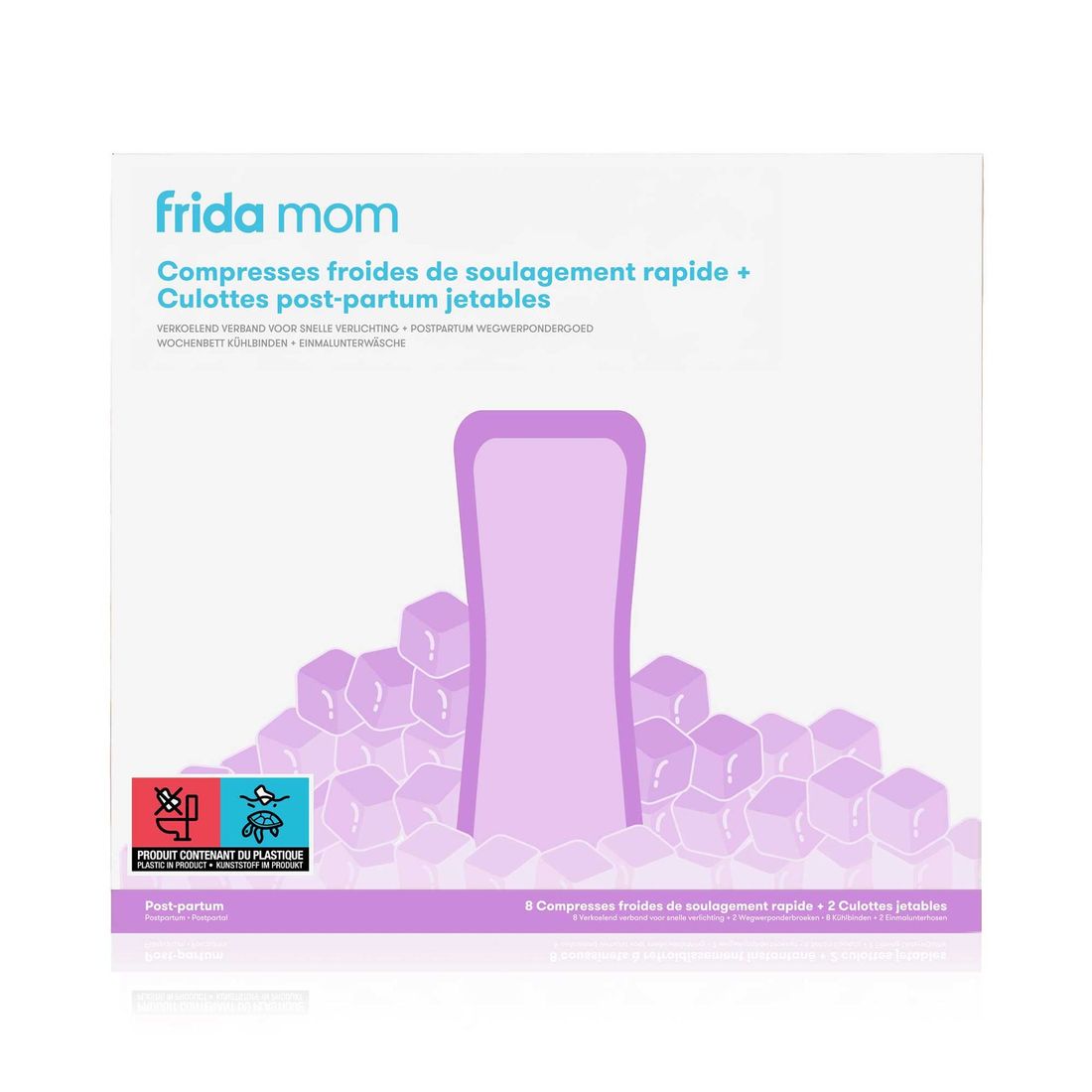 Compresses froides de soulagement rapide + culottes post-partum jetables (8 compresses + 2 culottes) (Frida) - Image 6