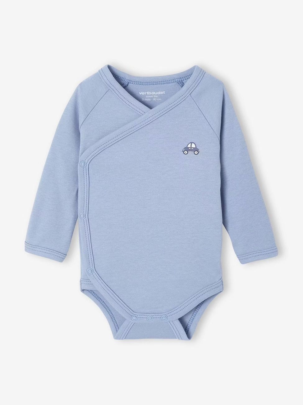 Lot de 5 bodies ouverture naissance bleu (Vertbaudet) - Image 2