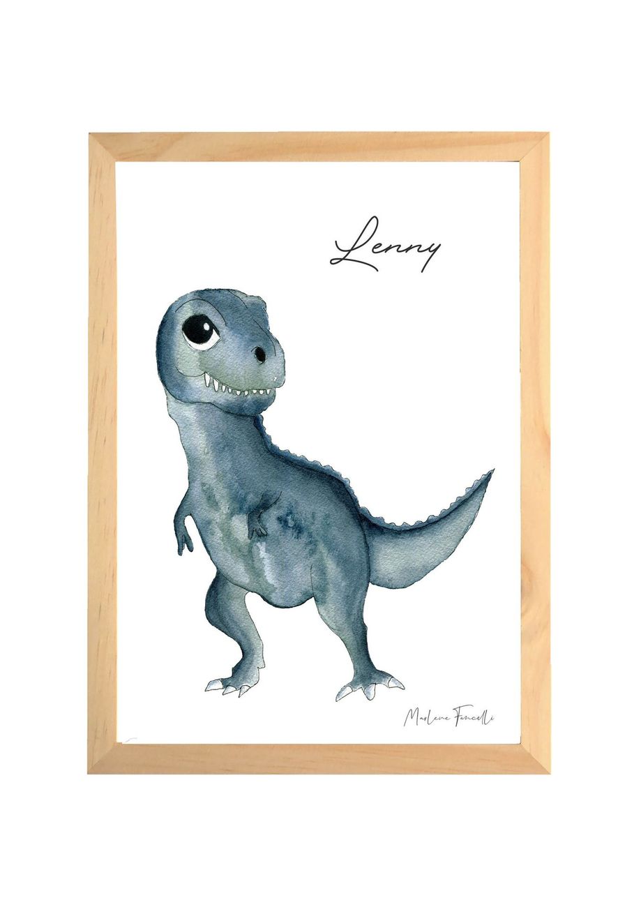 Affiche T-Rex aquarelle pour chambre bébé Rex décoration dinosaure enfant (Les Aquarelles de Marlène) - Image 9