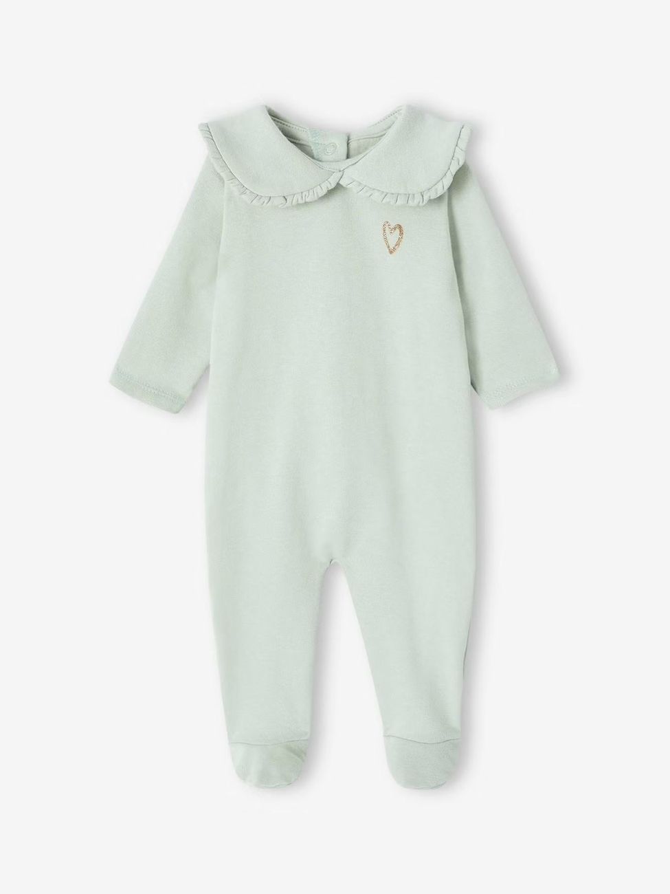 Lot de 2 pyjamas bébé fille en molleton vert sauge (Vertbaudet) - Image 1