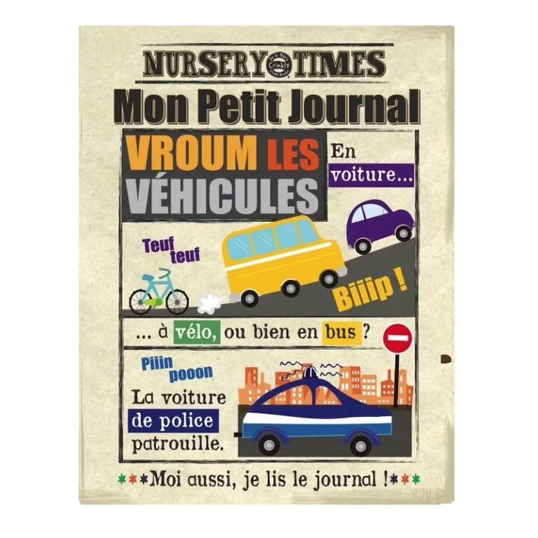 Livre D'éveil - Mon Petit Journal À Froisser - Les Vehicules Multi-coloured (Jo & Nic’S Crinkly) - Couverture