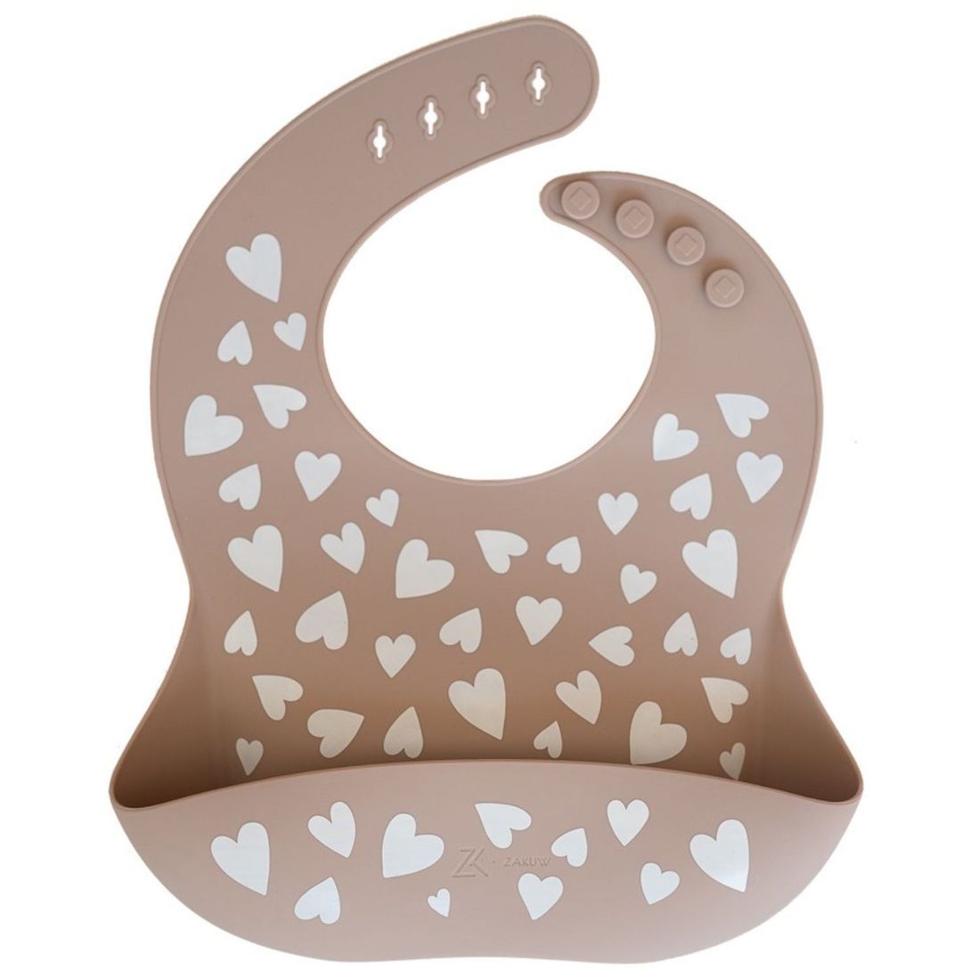 Bavoir en silicone Fall In Love taupe rose (Zakuw) - Image 1