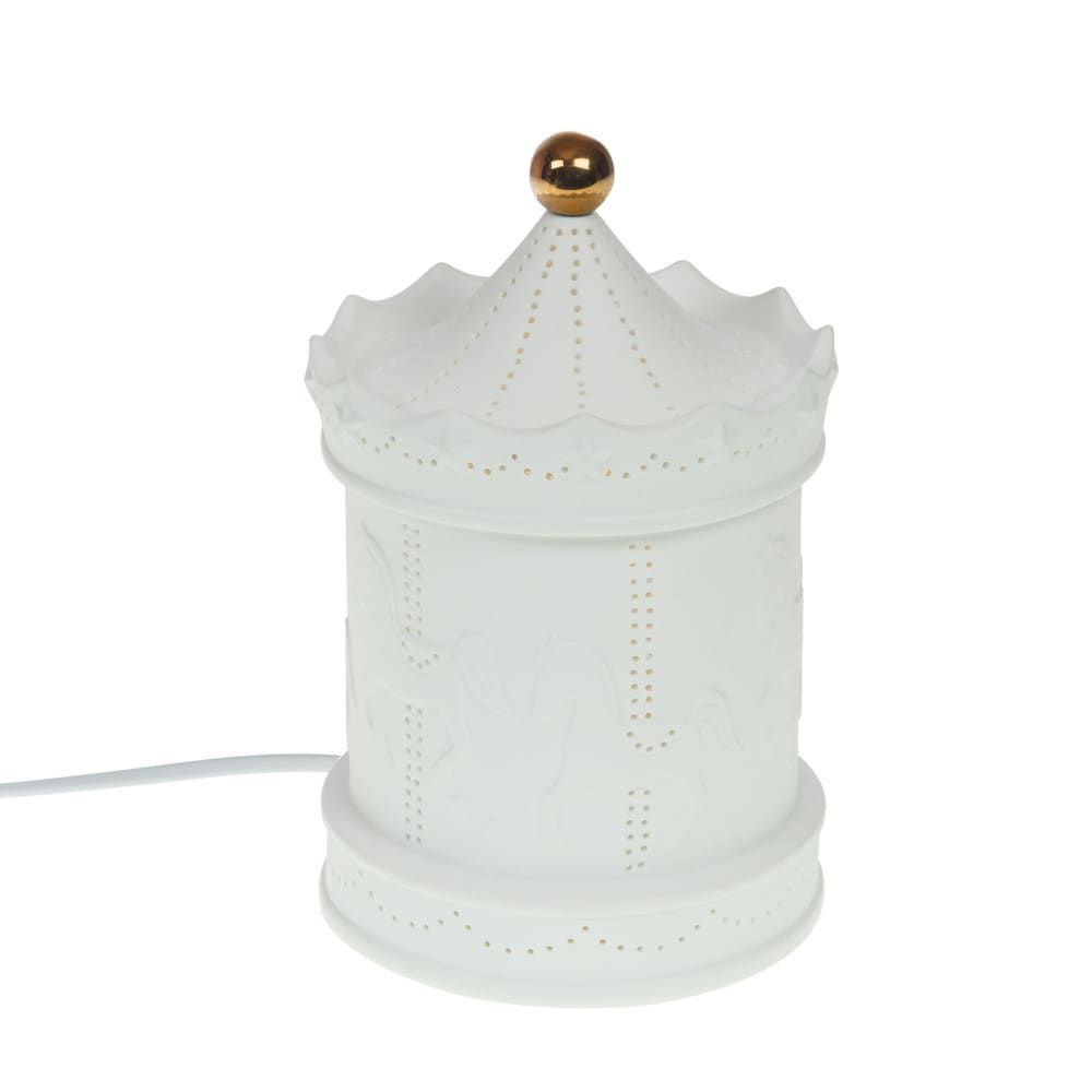 Lampe carrousel he en porcelaine 21 cm blanc (Amadeus) - Image 1
