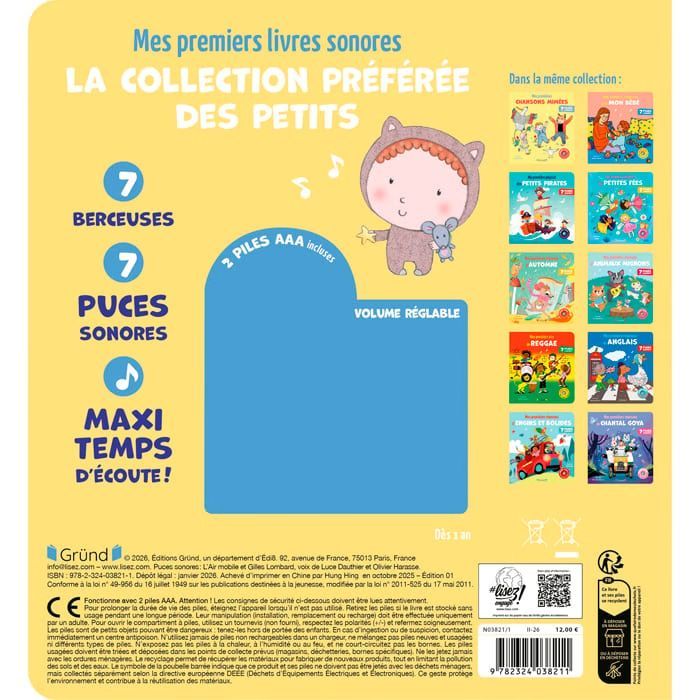 Mes premières berceuses livre sonore (Éditions Gründ) - Image 3