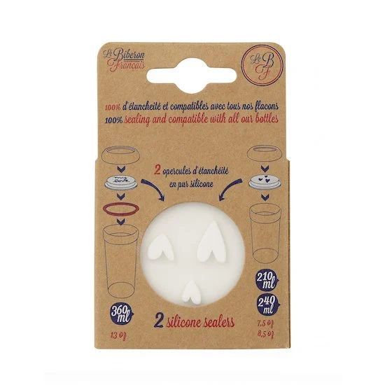 Lot de 2 opercules en silicones (Le biberon français) - Image 1