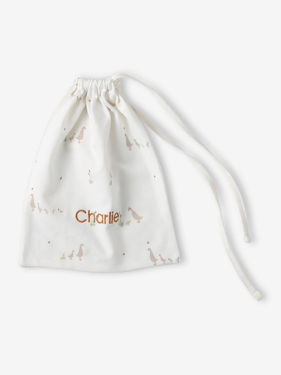 Ensemble naissance bonnet + moufles + chaussons + pochon personnalisable cappuccino (Vertbaudet) - Image 2