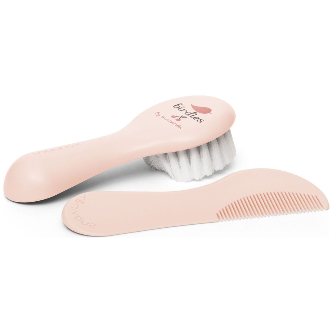 Brosse et peigne Birdies Rose (Suavinex) - Image 1