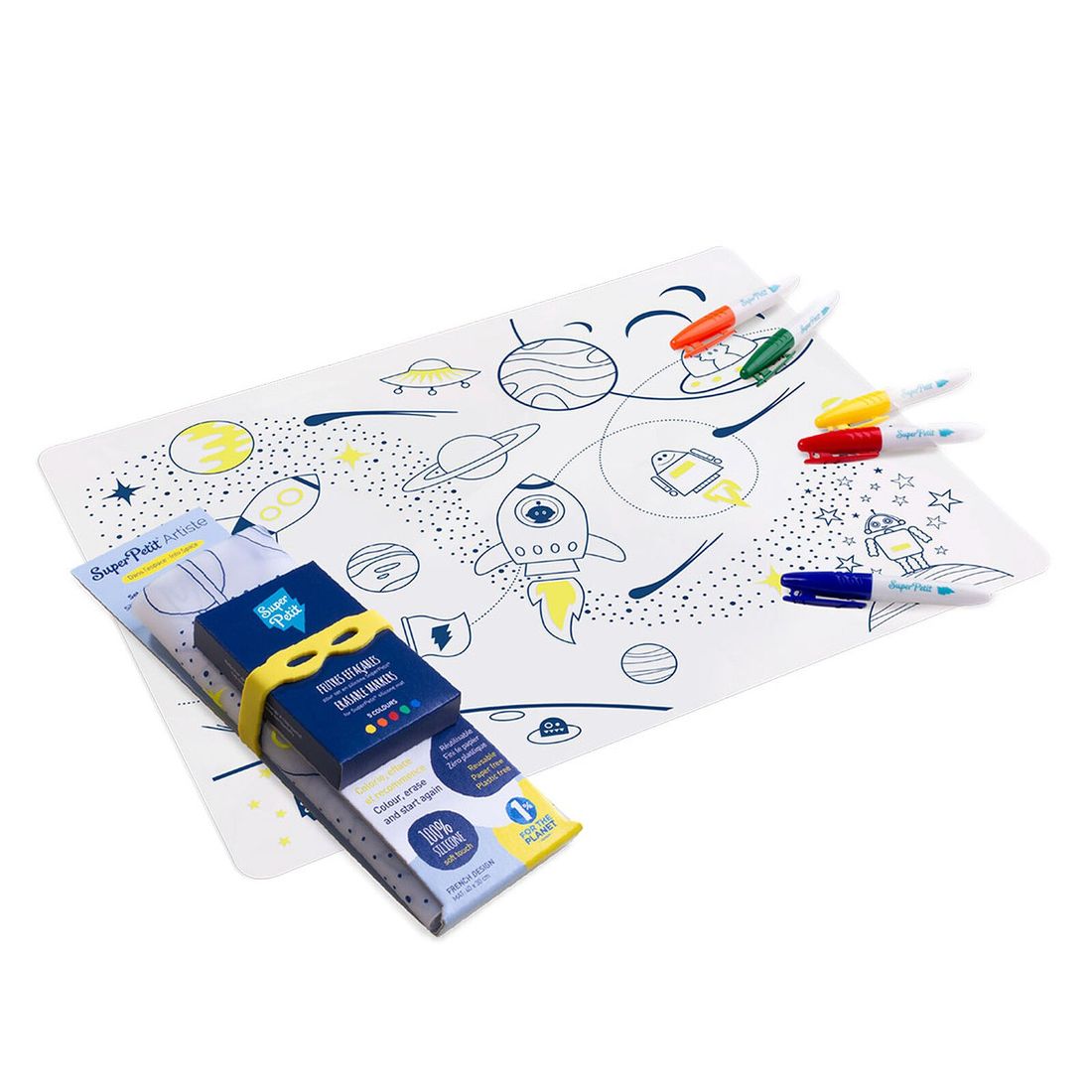 Set de Table à Colorier et ses 5 feutres - Dans l'espace (Super Petit) - Image 1
