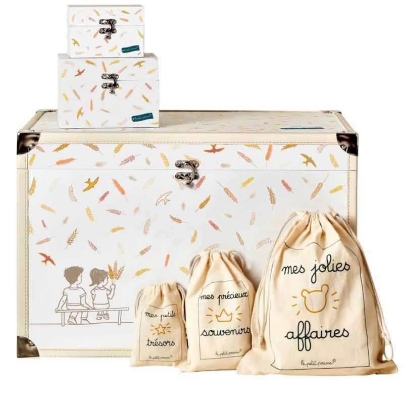 Coffre à souvenirs blés oiseaux - jaune (Le Petit Pousse) - Couverture