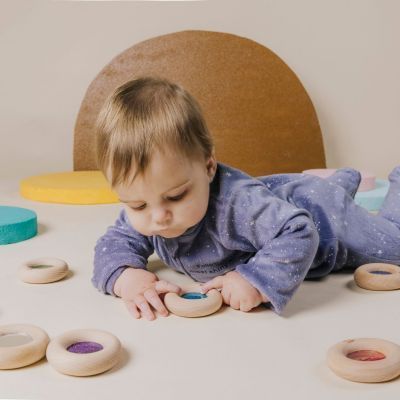 Hochet sensoriel Calm Donut bleue (Petit Boum) - Image 2