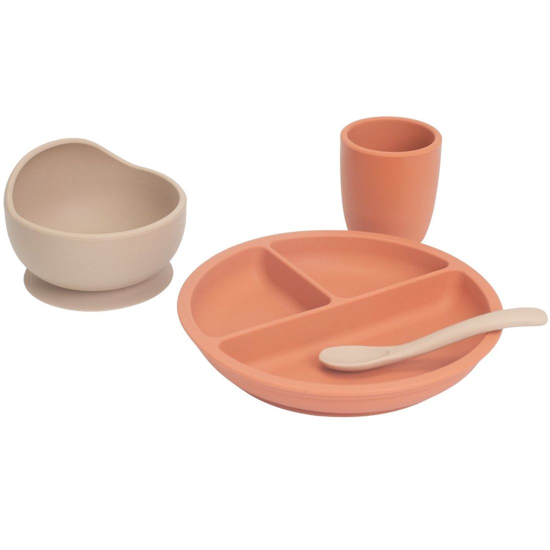 Coffret repas en silicone Terre de sienne-Sable (4 pièces) (Trois Kilos Sept) - Image 3