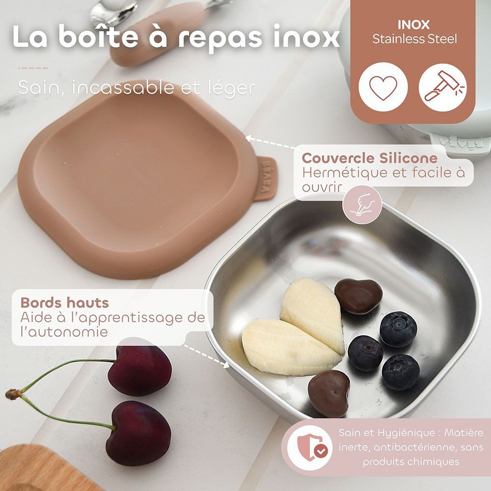 Lot de 3 boîtes repas multi-usage en inox (Béaba) - Image 3