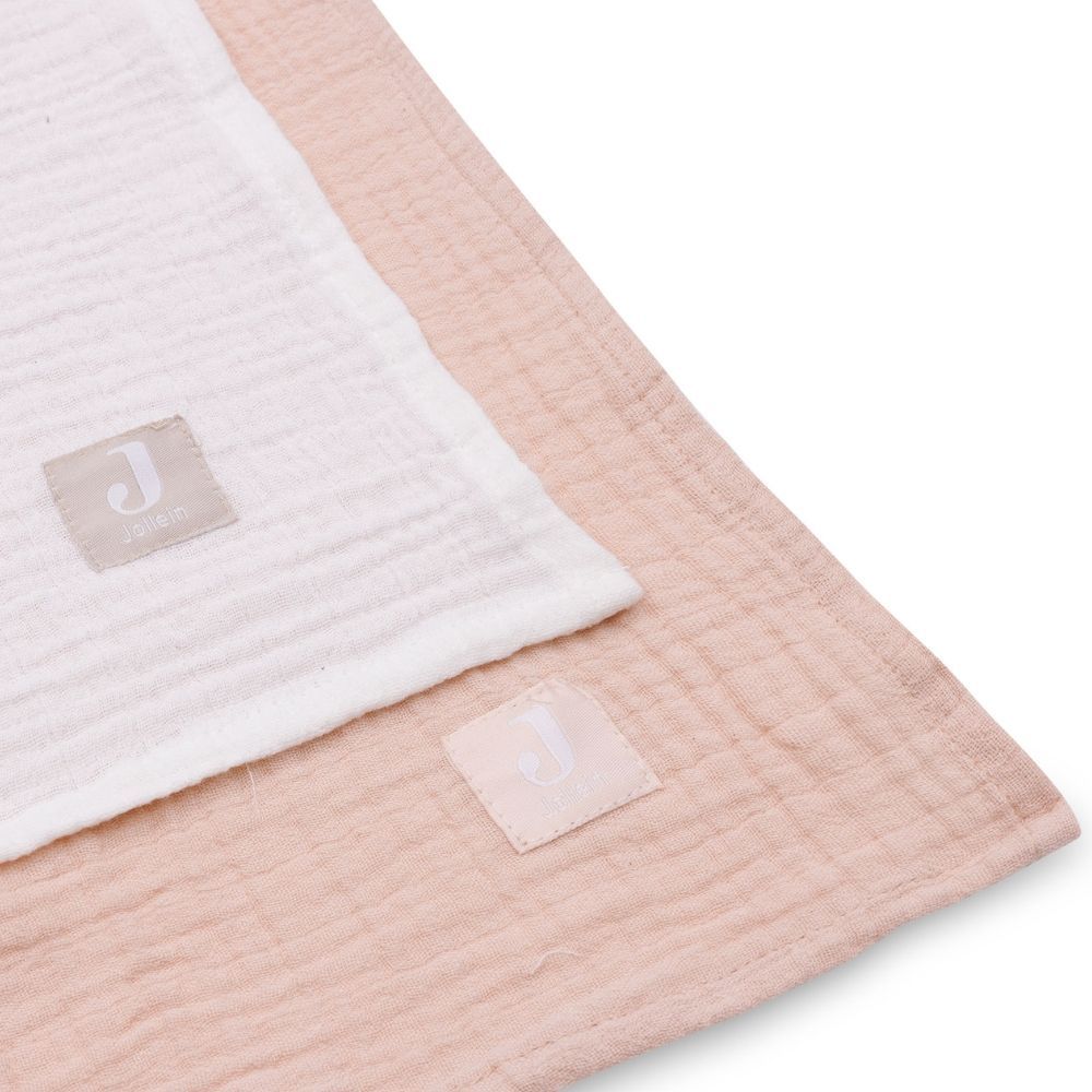 Lot de 2 maxi-langes en coton Wild Rose-Ivory (115 x 115 cm) (Jollein) - Image 8