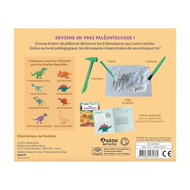 Mes 2 dinosaures a deterrer - coffret d activite (Éditions Auzou) - Image 3