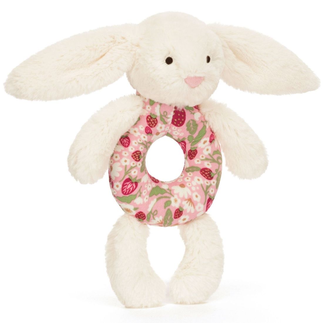 Hochet Lapin en fleurs Crème (18 cm) (Jellycat) - Couverture