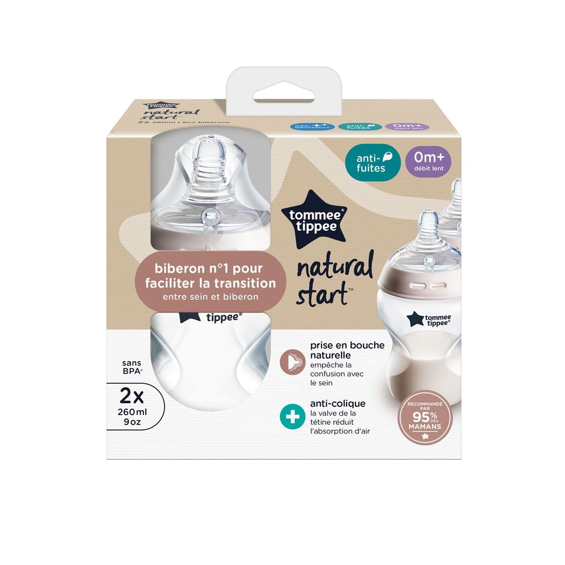 Biberon anti-colique Natural Start Lot de 2 (Tommee Tippee) - Image 2