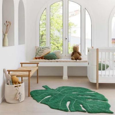 Tapis lavable Monstera Leaf vert (120 x 160 cm) (Lorena Canals) - Image 3