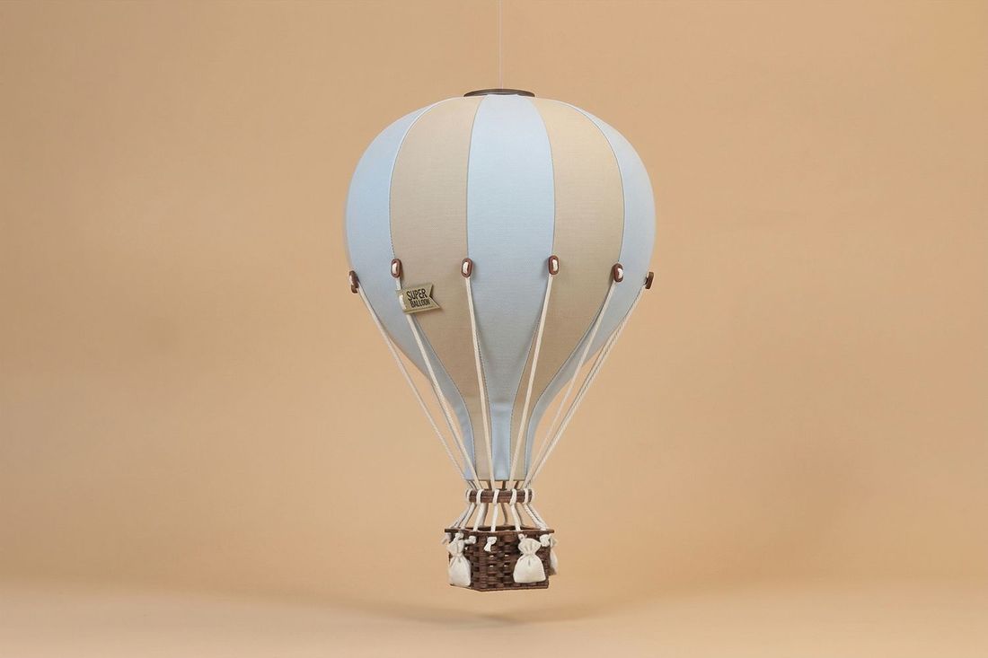 - Montgolfière Baby Blue & Beige - list: Beige|Bleu (Mon Lit Cabane) - Couverture