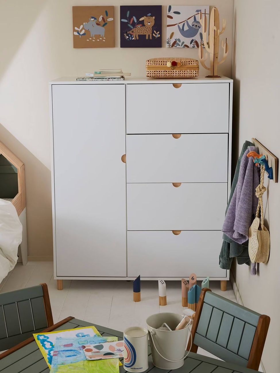 Commode penderie haute SMILE blanc (Vertbaudet) - Image 1