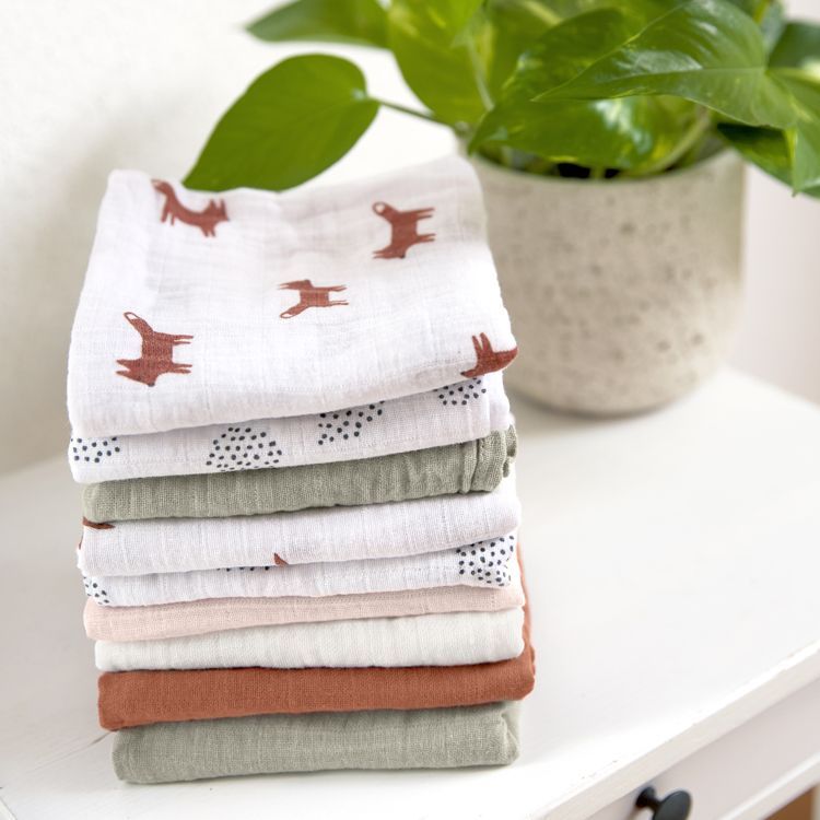 Lot de 3 langes en mousseline Little Forest Renard (60 x 60 cm) (Lassig) - Image 5