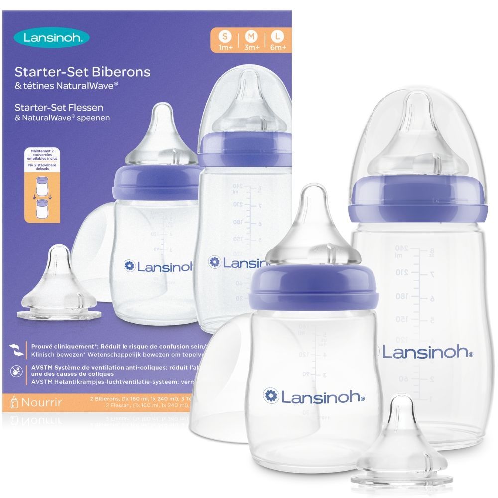 Coffret de naissance biberons et tétines Natural Wave® (160-240 ml) - Reconditionné (Lansinoh) - Couverture