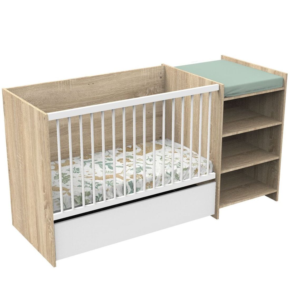 Lit combiné évolutif Up chêne doré (60 x 120 cm) (Baby Price) - Image 5
