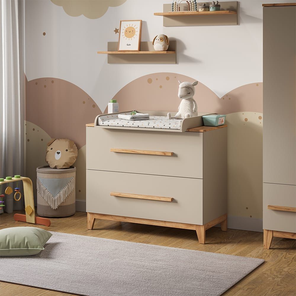 Table à langer avec plan à langer cachemire/artisan 108x98cm (VitaliSpa®) - Image 1