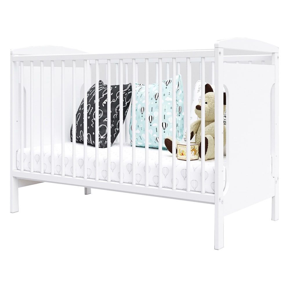 Lit bébé évolutif en bois blanc- 120x60 cm (Premiers Moments) - Image 2