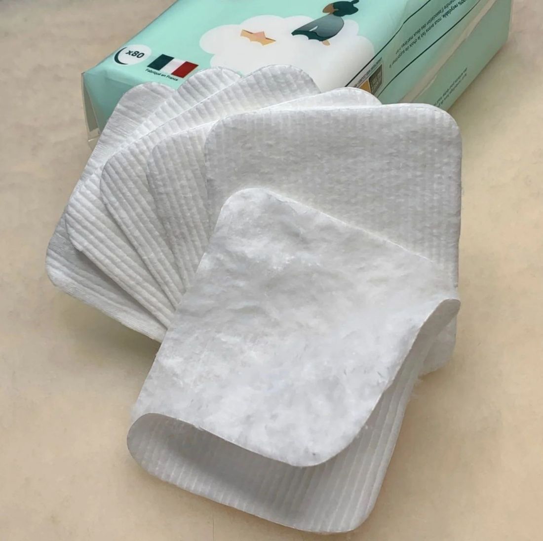 Maxi Carrés Coton Bébé - 100% Coton Bio 80 pièces (Bébé Au Naturel) - Image 4