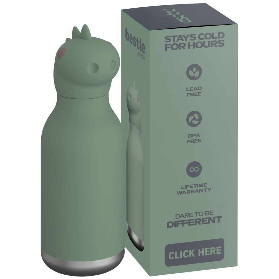 Gourde isotherme Bestie Dinosaure (460 ml) (Asobu) - Image 8