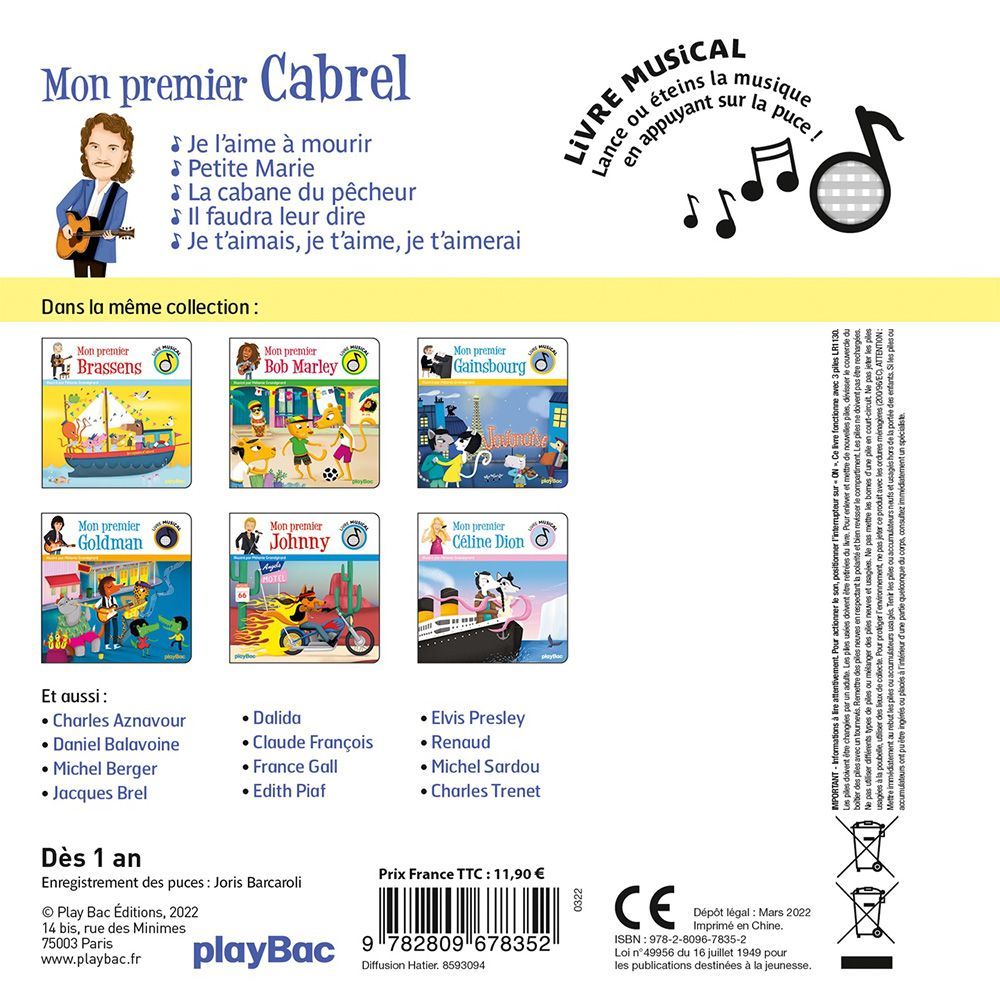 Livre Musical Mon Premier Cabrel (playBac) - Image 5