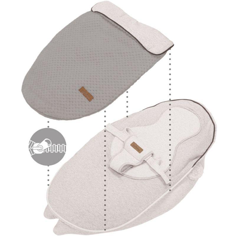 Coussin de grossesse et nid d'ange 2 en 1 Soft Nova gris (Domiva) - Image 7