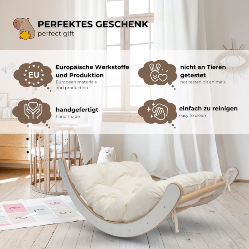 Ensemble 3-en-1 arche, coussin et toboggan enfant en contreplaqué (Mamoi) - Image 2