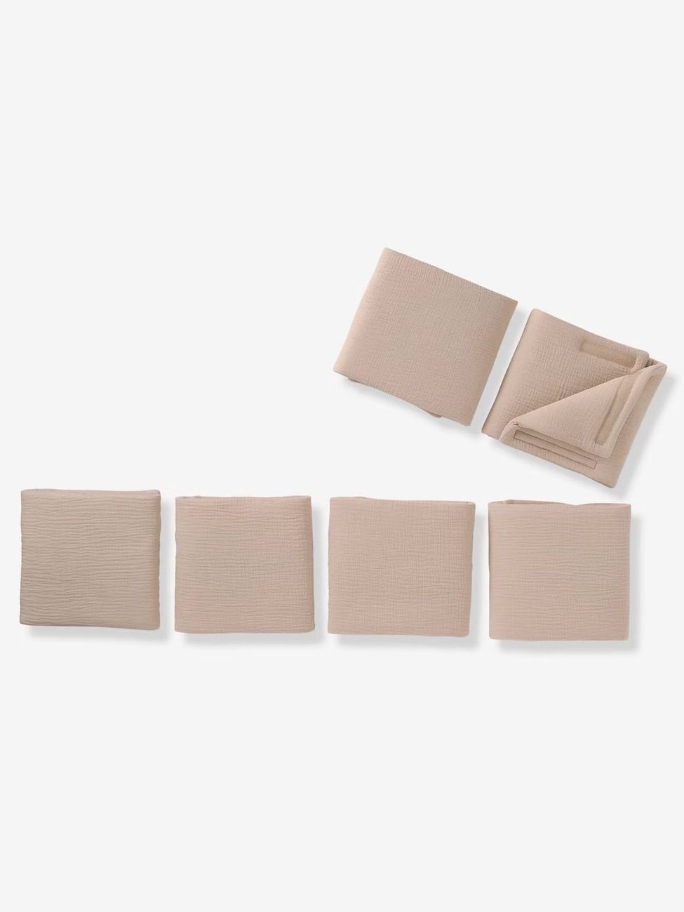 Tour de lit / tour de parc pare-chocs en gaze de coton uni taupe (Vertbaudet) - Image 1