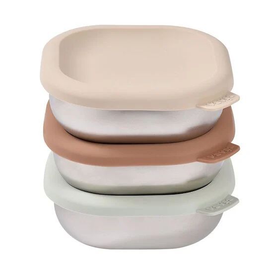 Lot de 3 boîtes repas multi-usage en inox (Béaba) - Couverture