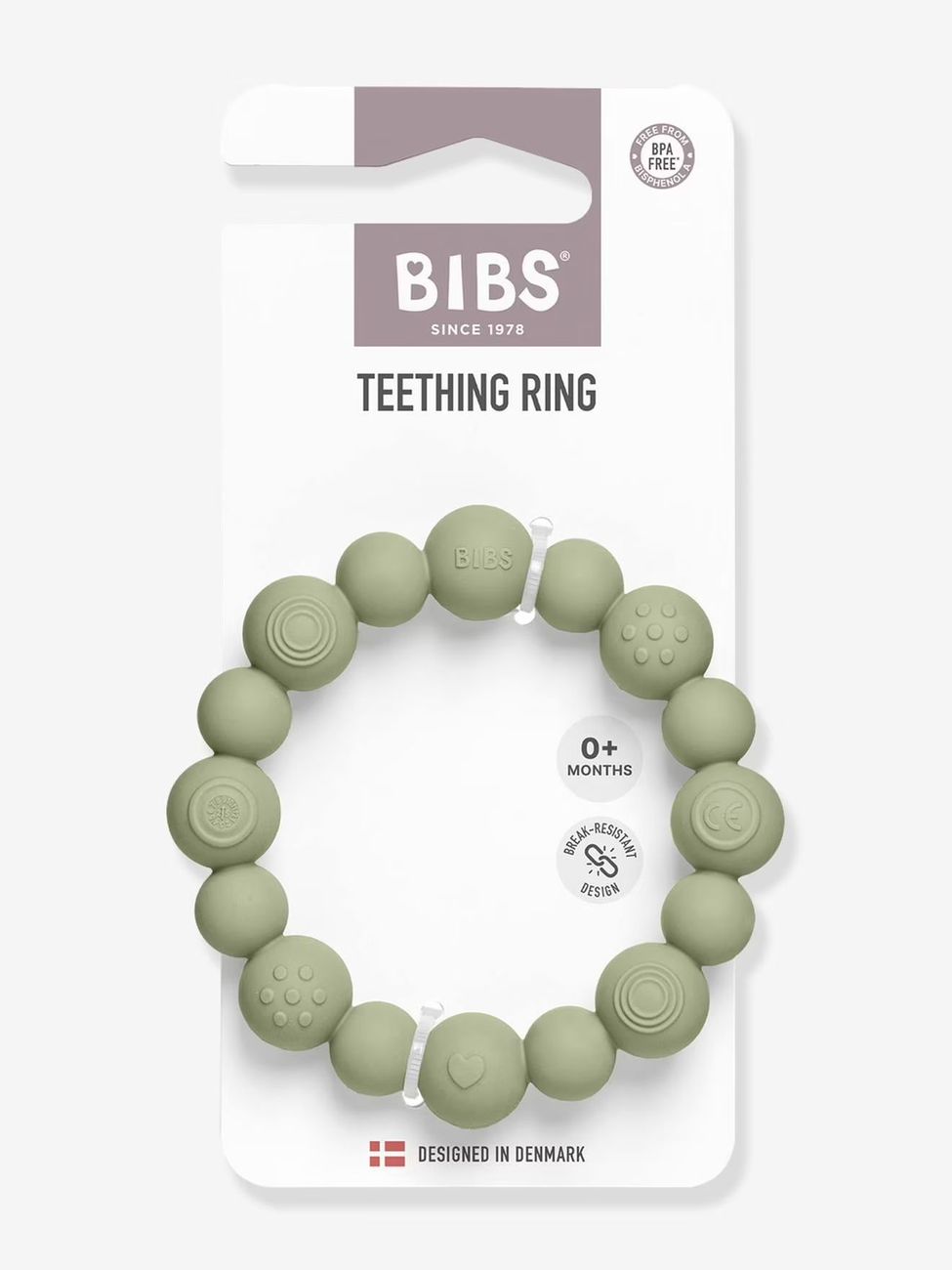 Anneau de dentition perles vert sauge (Bibs) - Couverture