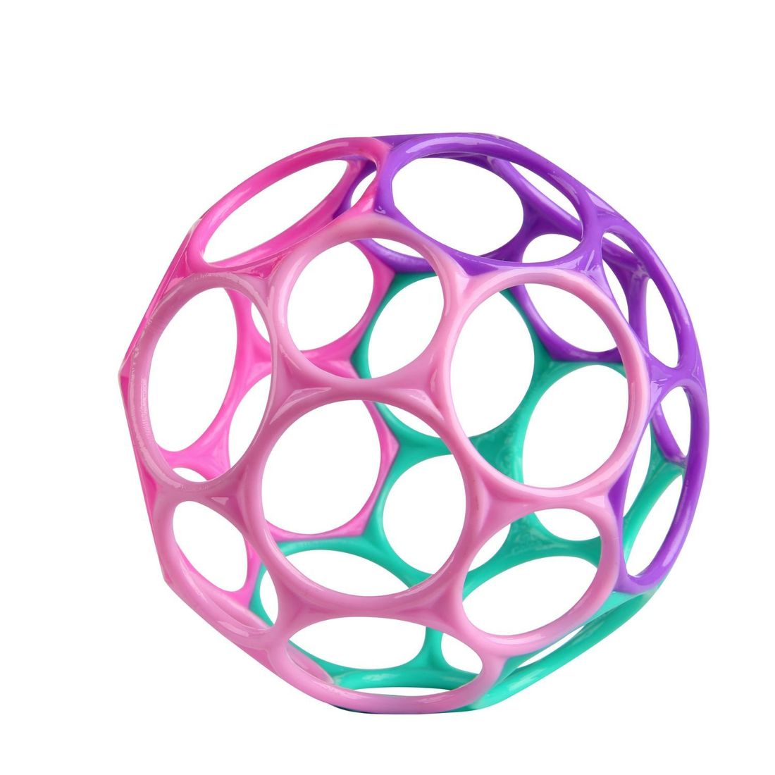 Balle hochet souple rose et violet (Oball) - Couverture