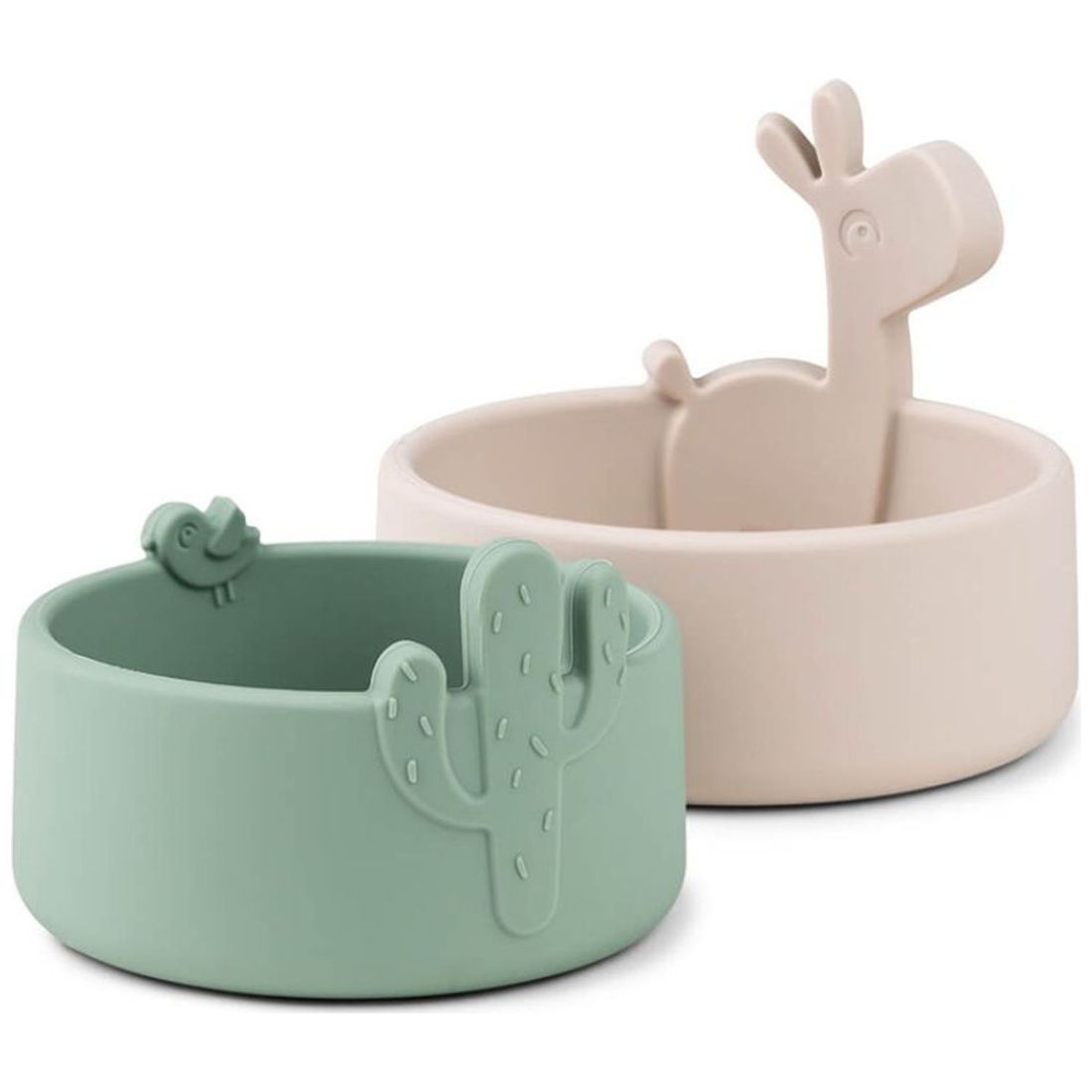 Lot de 2 bols en silicone Lalee sable et vert (Done by deer) - Couverture