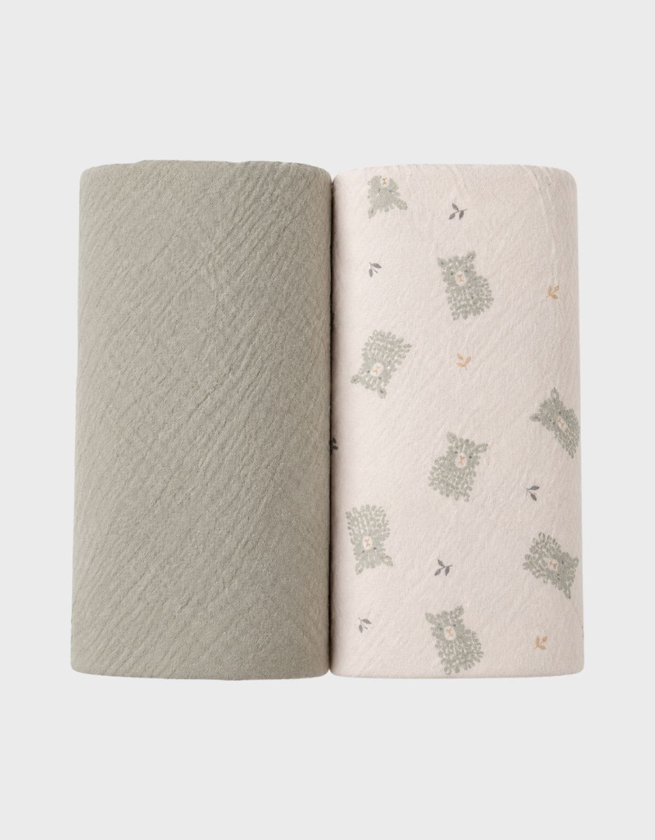 Lot de 2 langes 100*100cm, Mousseline de coton bio (Noukie's) - Couverture